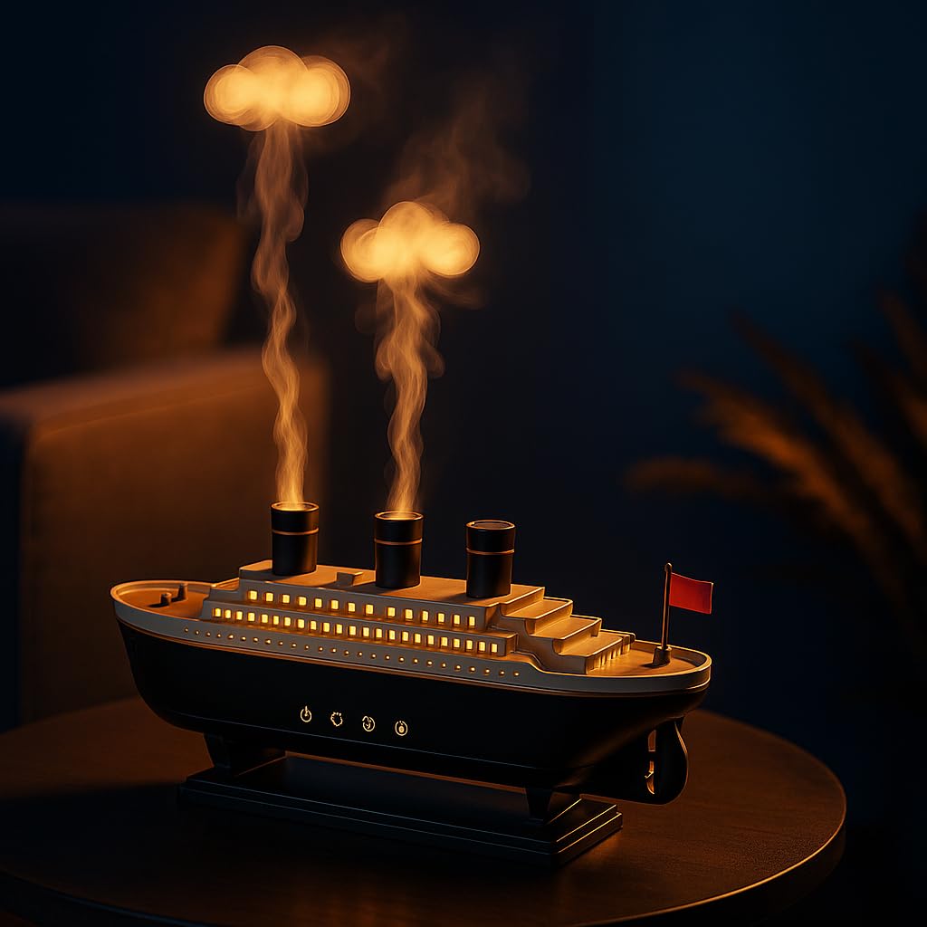 Titanic Ship Shaped LED Humidifier with Wireless Remote Control 🚢