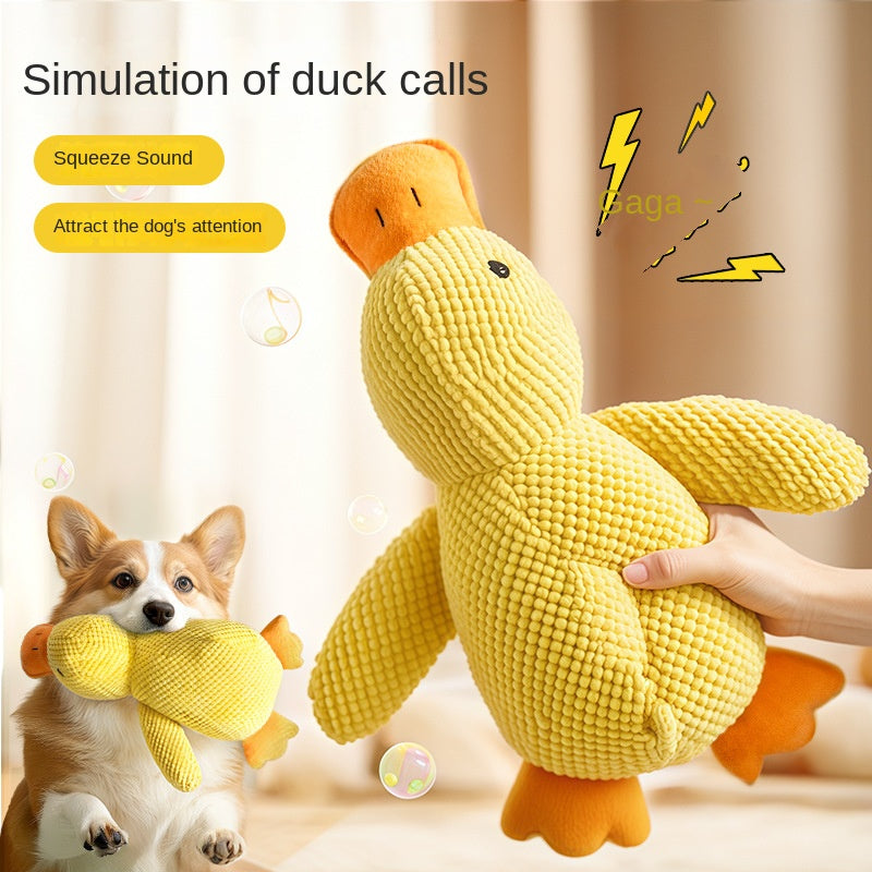 Dog Toy Plush Sleeping Duck Bite-resistant Molar Voicing To Relieve Boredom Small And Medium-sized Dog Pet Voicing Toy Yellow Duck
