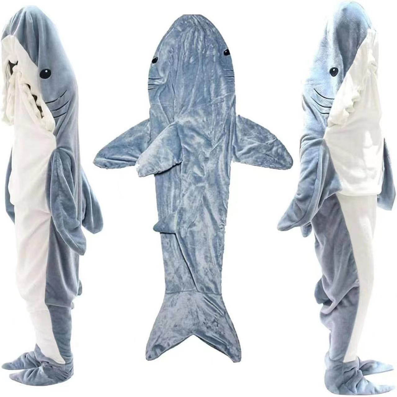 Cross-border New Shark Sleeping Bag Shark Blanket Air-conditioning Blanket Flannel Super Soft Outer Wearing Mixed Batch