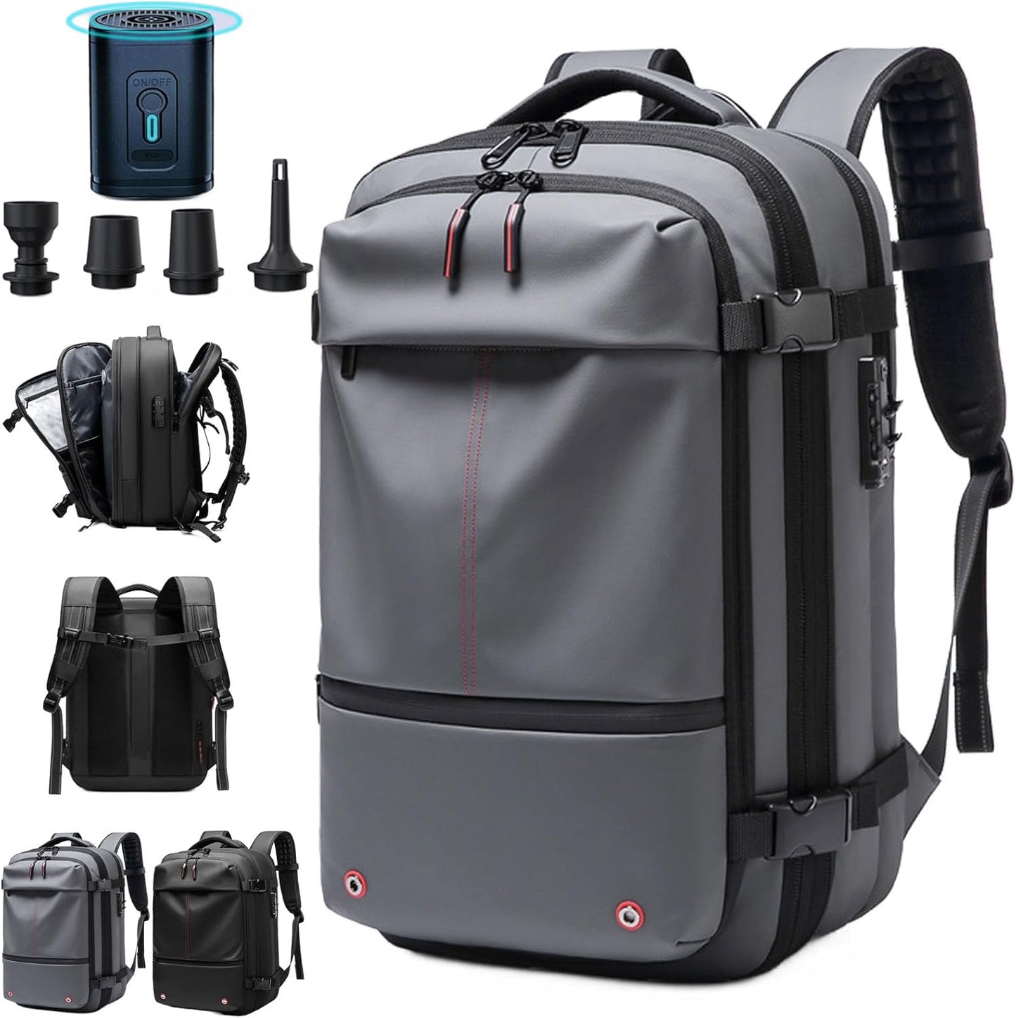 Multifunctional Expandable Travel Backpack with USB Charging & Air Pump – 40L Carry-On Approved