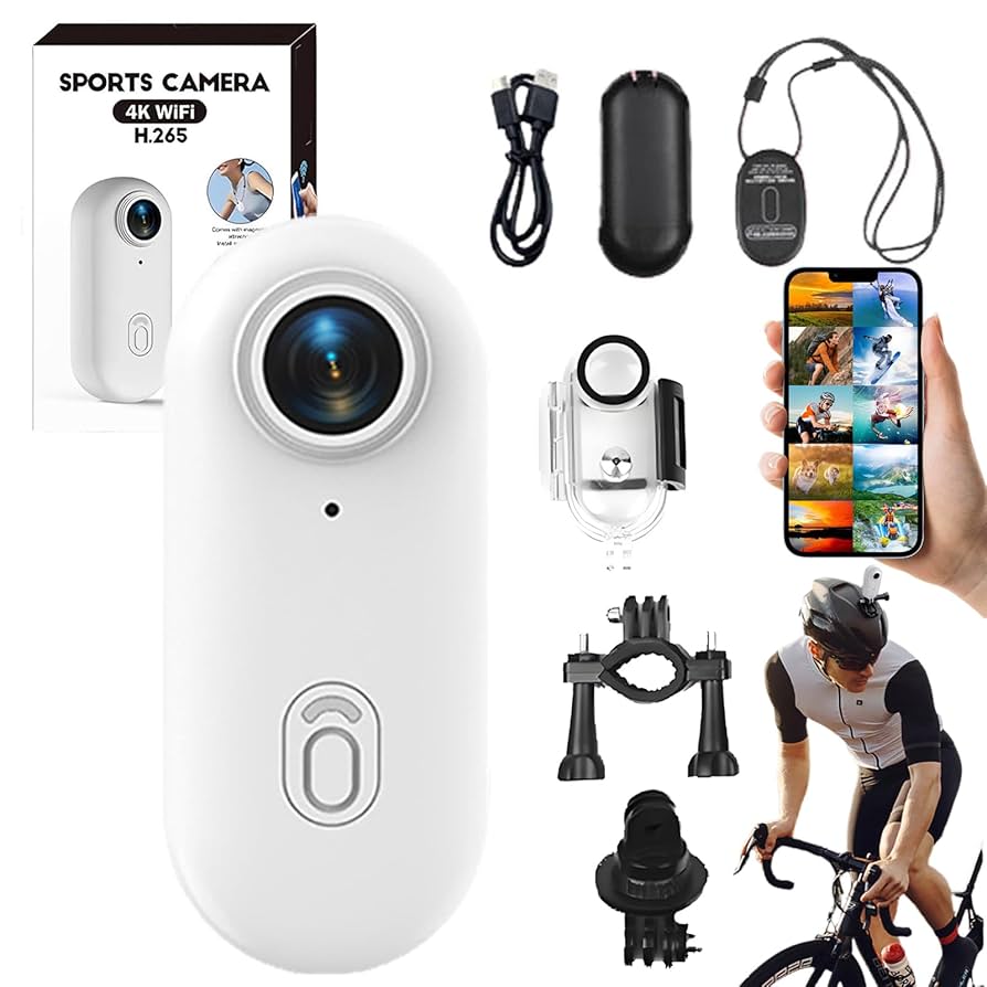 🎥 4K Mini Sports Cam | Waterproof • WiFi • Helmet Mount