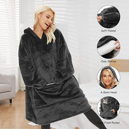 Amazon Cross-border New Lazy Turtleneck TV Blanket Flannel Outdoor Cold-proof Clothes Hoodie Fleece Lazy Blanket