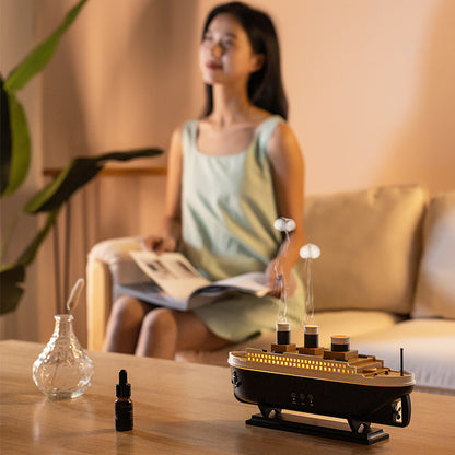 Titanic Ship Model Ornaments Remote Control Ultrasonic Humidifier Smoke Ring Spray Essential Oil Aroma Diffuser Gift