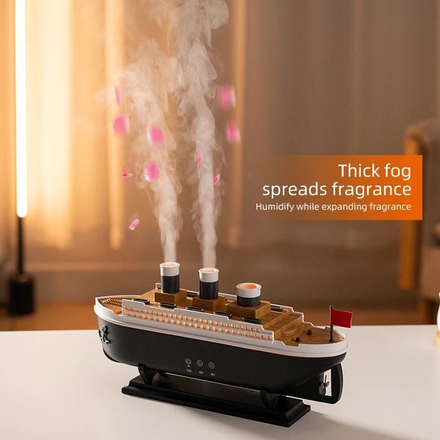 Titanic Ship Shaped LED Humidifier with Wireless Remote Control 🚢