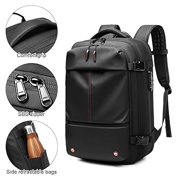 Multifunctional Expandable Travel Backpack with USB Charging & Air Pump – 40L Carry-On Approved